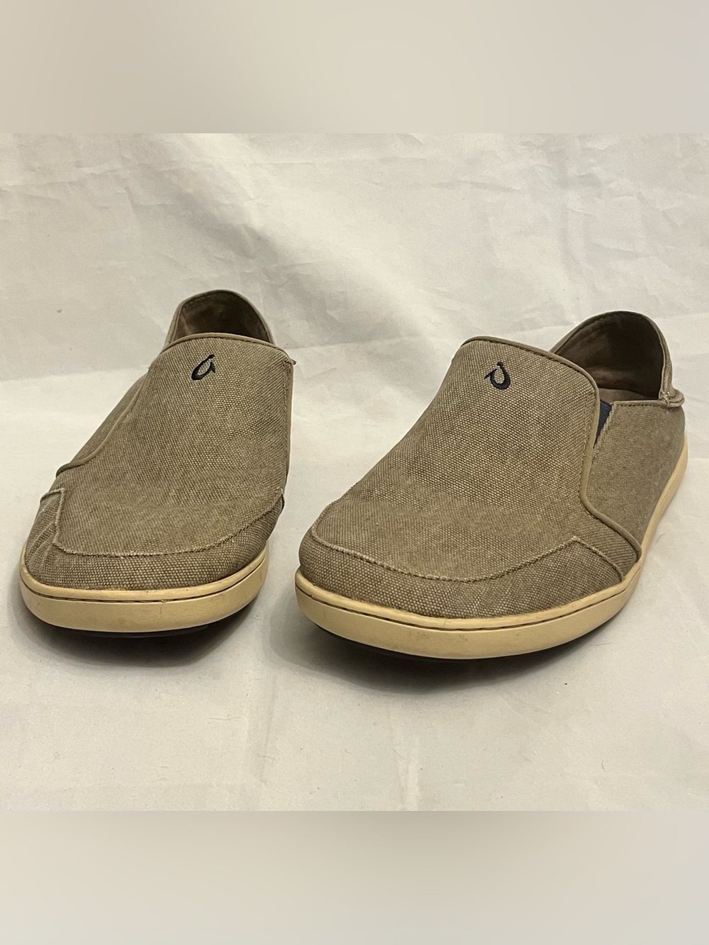 Olukai Nohea Lole Casual Slip-On Canvas Loafers - Taupe